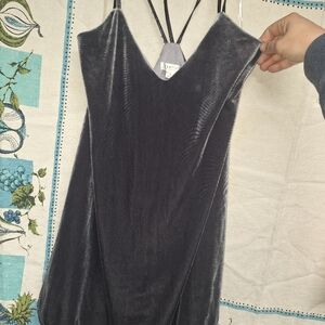 Grey velvet dress